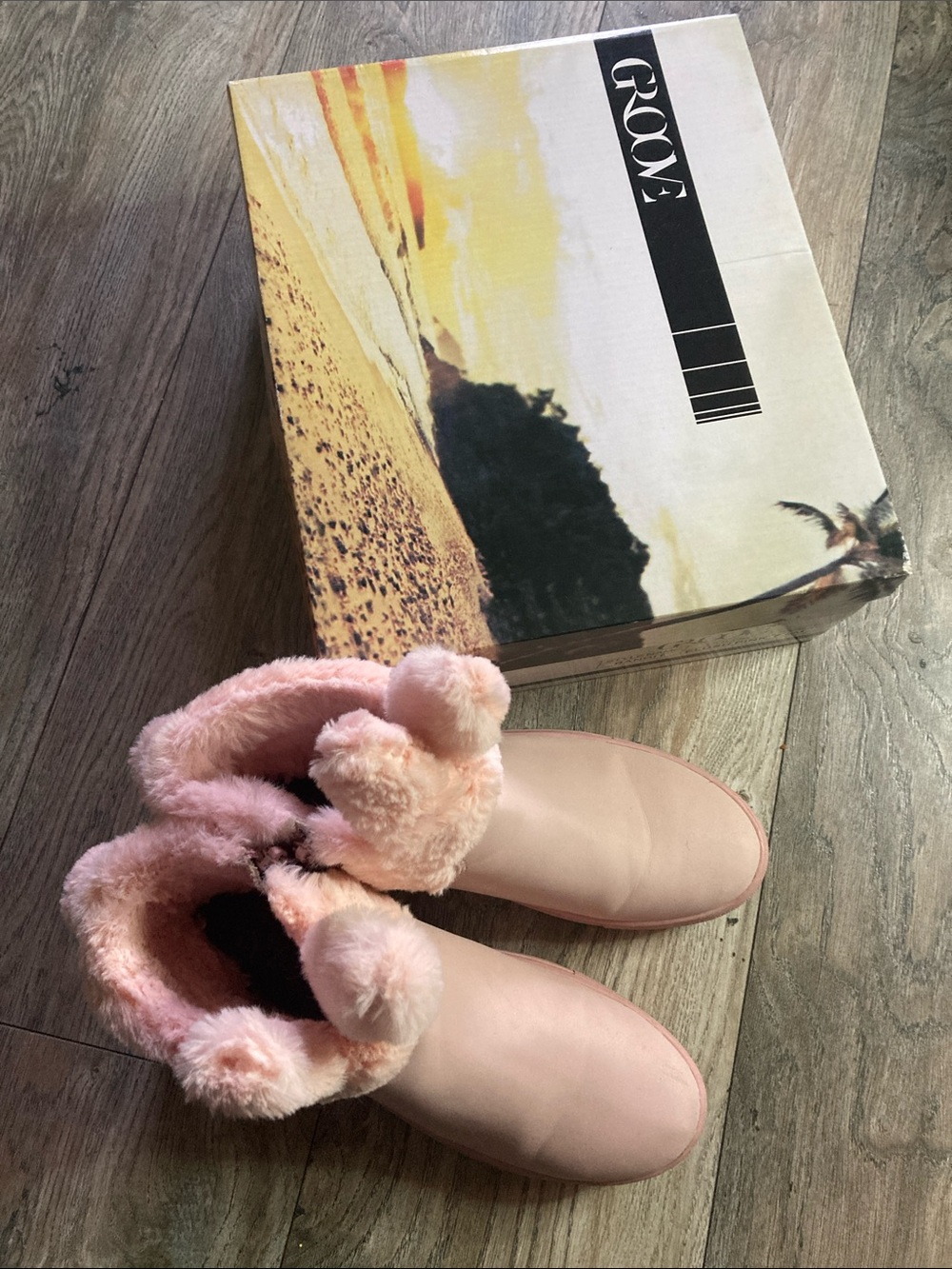 groove Plush Pink Faux-Fur Ankle Boots